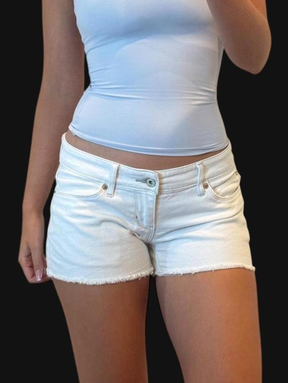 Levis White Jean Shorts